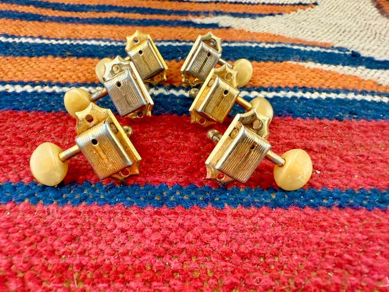 Vintage 1950's Guild Kluson "No-Line" Gold Guitar Tuners X-350 Aristocrat Rare image 1