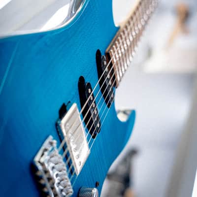 Ibanez MMN1-TAB Martin Miller Signature Transparent Aqua Blue image 4