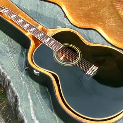 1979 Ibanez Concord J-502BK 12-String Jumbo Late 1970s Black / MIJ Lawsuit Era Vintage + Original Hard Case image 1