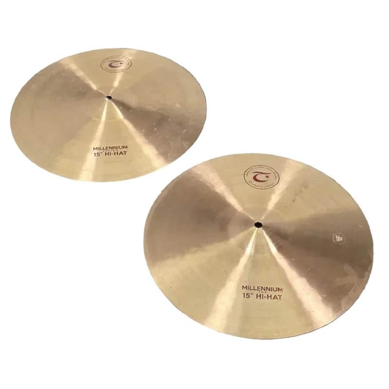 Used Turkish Millenium Hi Hat Cymbals 15" - Good image 1