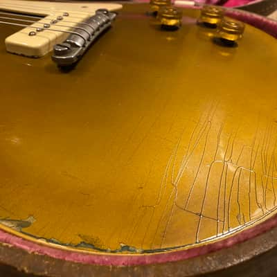 Exceptional good Gibson Les Paul Standard 1954 - All gold 100% Original image 8
