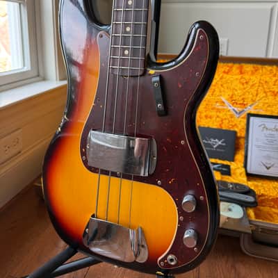 2021 Fender Custom Shop ‘61 Precision Bass Relic - 3 Color Sunburst image 2