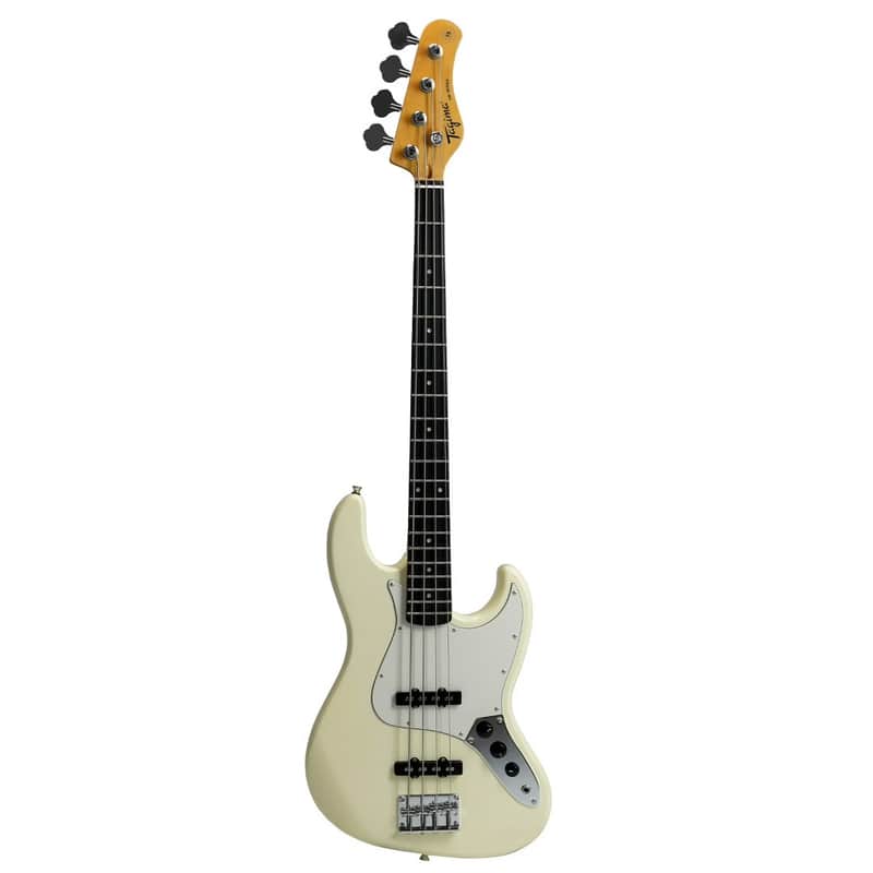 Tagima TW 73 J-Style 4-String Electric Bass Guitar Maple Neck, Olympic White image 1