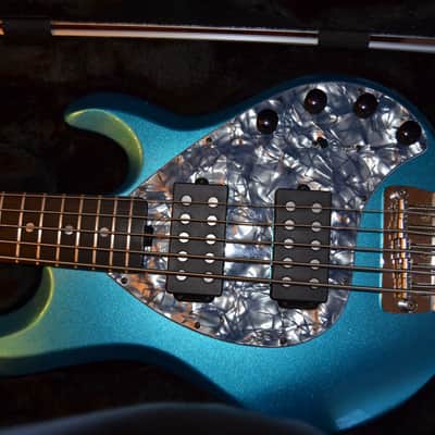 Ernie Ball Music Man Stingray HH 5 Family Reserve 2010 Turquoise Pearl image 5