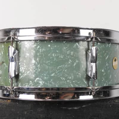 1970s Beverley 5x14 Emerald Green Pearl Snare Drum image 6