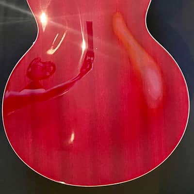 Vox VGA-3PS Giulietta Acoustic Archtop with Built-In Electronics 2010s - Trans Red image 6