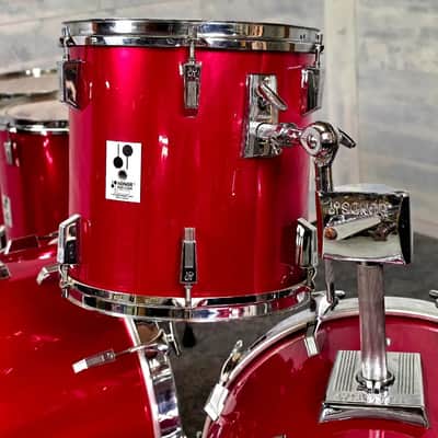 Used Vintage Sonor Phonic Plus 5pc Drum Set Candy Apple Red - Very Good image 6