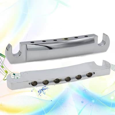 1 Set Silver Metal Tune-O-Matic Electric Guitar Bridge and Tailpiece for Enhanced String Stability, Replacement Electric Guitar Parts image 2