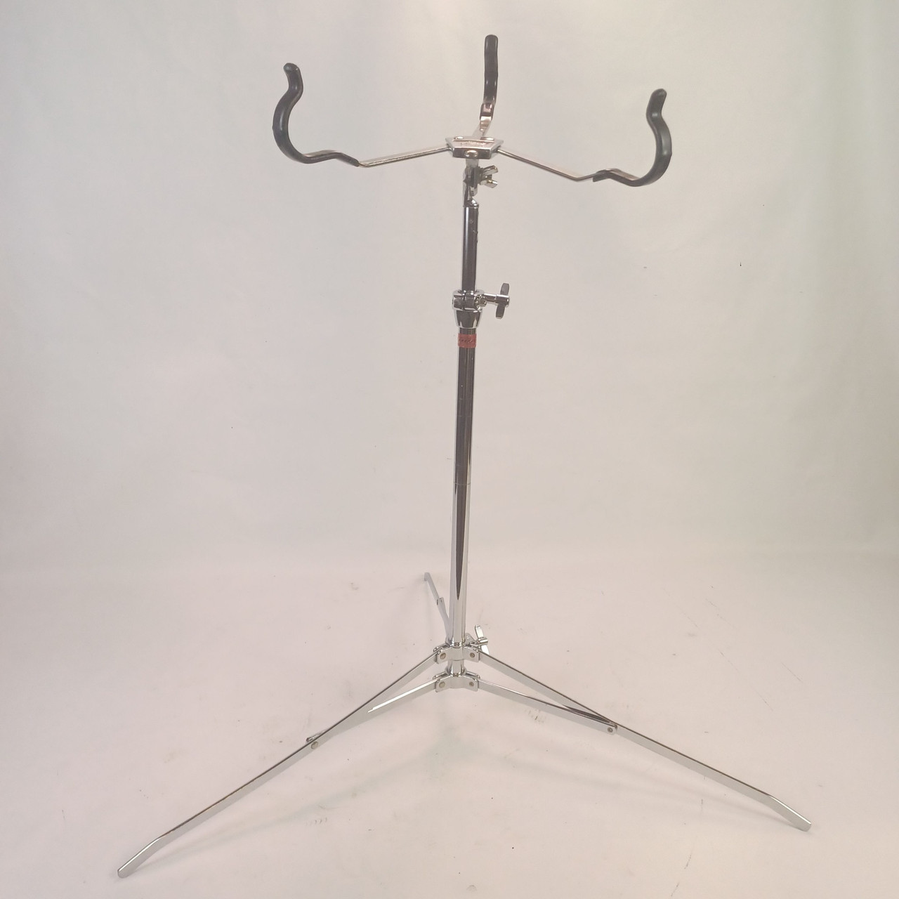 Ludwig Snare Drum Stand Chrome Vintage 90s Tripod + 60s Atlas Basket Grip Arms — main photograph