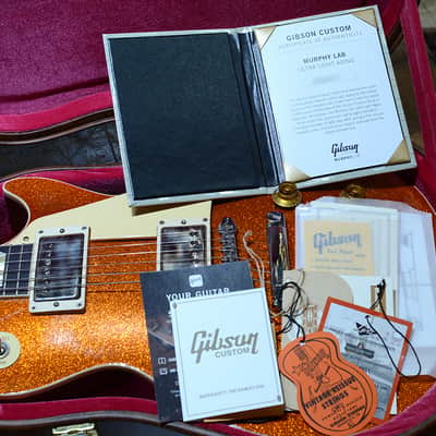 Gibson Custom Shop Dealer Select Murphy Lab '57 Les Paul Orange Sparkle Ultra Light Aged 2024' image 13