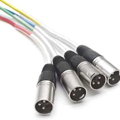 4 CHANNEL XLR SNAKE CABLE -15 Feet -Pro Audio Patch image 3