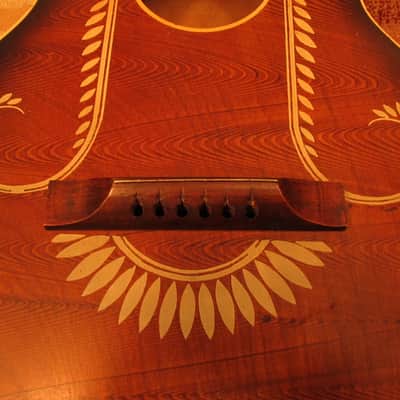 Custom Hand Painted vintage parlor size acoustic guitar image 5