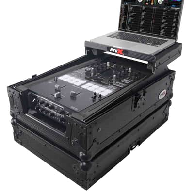 ProX XS-M11LTBL Pioneer DJM-S11 or Rane 72 MK2 Mixer Flight Case with Laptop Shelf - Black image 3