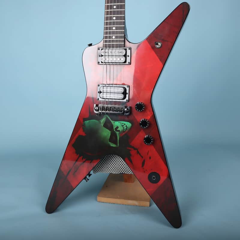2004 Washburn Dimebag Darrell Dime 36 G17 Electric Guitar Red Alien Skull