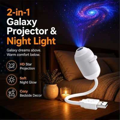 USB Starry Sky Projector Night Light 360° Rotating Galaxy Lamp image 2