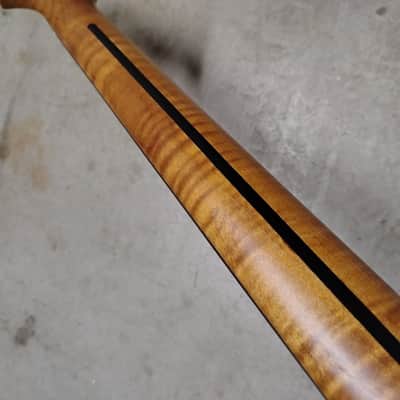 Flame Roasted Maple Strat Neck fits fender Stratocaster body 22 frets image 7