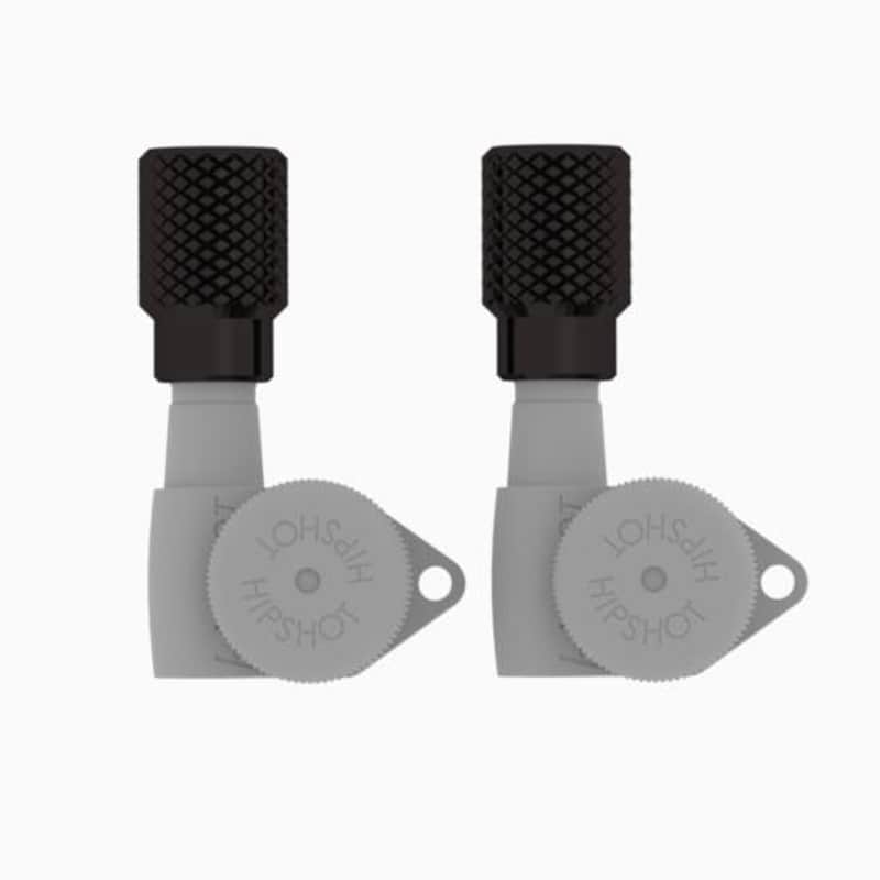 Hipshot Industrial Tuning Machine Buttons Set of 6 - Black image 1