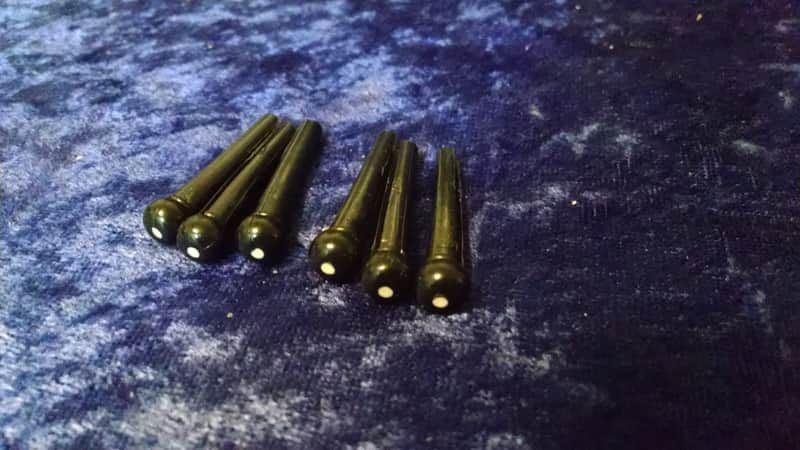 90s OEM Charvel Thinline 500 Black Bridge Pins 6x image 1