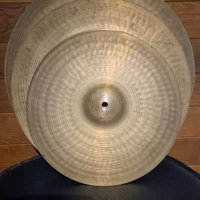 Wooding by Ufip 20", 18" , 14 " HH Jazz/light cymbals 1970s - B20 bronze image 11