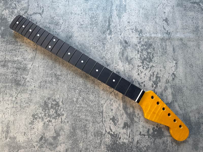 BMC Guitar Neck Strat® Stratocaster® 21 Fret Amber Flame Maple With Rosewood Fingerboard Rounded Fret Ends 9.5 Radius  SFMRA21 #4 image 1