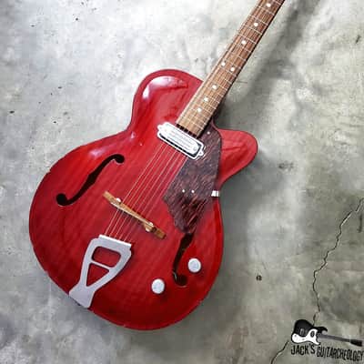 RARE Julio Giulietti  Model A2 Italian Semi-Hollow Jazzbox Electric Guitar w/ OHSC! (1962, Cherry) image 5