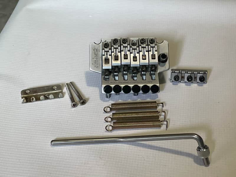 1990's Jackson Dinky Guitars JT-580LP Takeuchi Brushed Chrome Licensed Floyd Rose Tremolo Guitar Bridge Set image 1