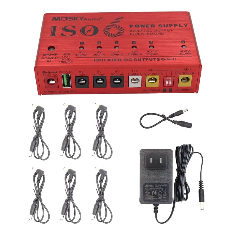 Mosky ISO-6 Guitar Effects Pedal Power Supply For 9V 12V 18V Isolated Outputs image 1