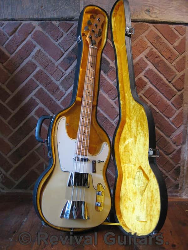 1970's Vintage Made in Japan Angelica Deluxe Tele Bass, all original with Case image 1