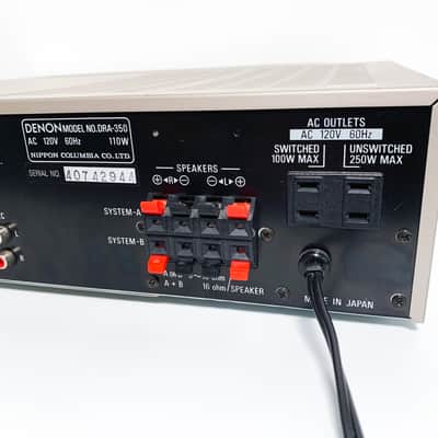 Vintage Denon DRA-350 Solid State Tuner Amplifier Silver Stereo Receiver Amplifier 36 Watts image 9