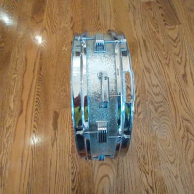 Ludwig Rare vintage 1962 jazz combo snare drum silver sparkle brass hoops mint condition! image 4