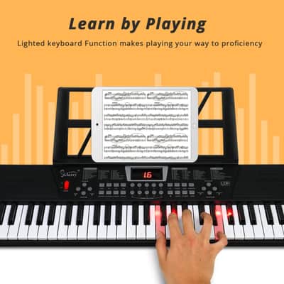 Glarry GEP-201 54-Key Portable Electronic Piano Keyboard w/LCD Screen image 6