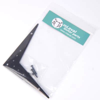 V Shape Electric Guitar Tailpiece String Plate, Steel Black, Small