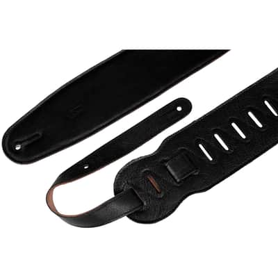 M4GF-BLK Sangle guitare basse cuir rembourée dos daim 9 cm Black Levy s image 3