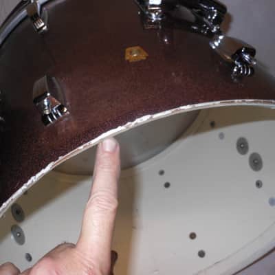 Ludwig Vintage 1966 Burgundy Sparkle Downbeat Drum Set 20".14",12" EXCELLENT!! image 5