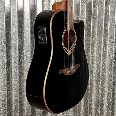LAG Guitars T118DCE-BLK Black Dreadnought Acoustic Electric Guitar #1779 image 5