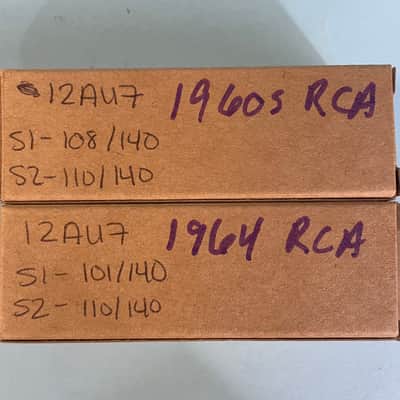1960s RCA 12AU7 ECC82 x2 Matched Pair Vintage Long Plate Side Getter Tubes! T145 image 12