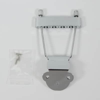 4-String Bass Guitar Trapeze Tailpiece, Chrome (short)