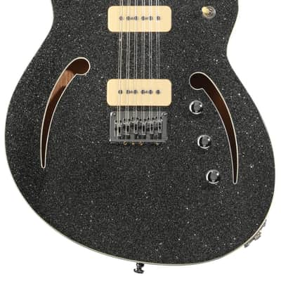 Reverend Airwave 12-string Electric Guitar - Black Sparkle image 3