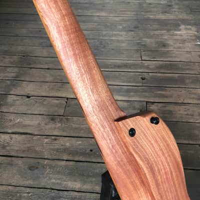 Short scale 6 string fretless bass guitar by JL 2023 - Sapele image 14