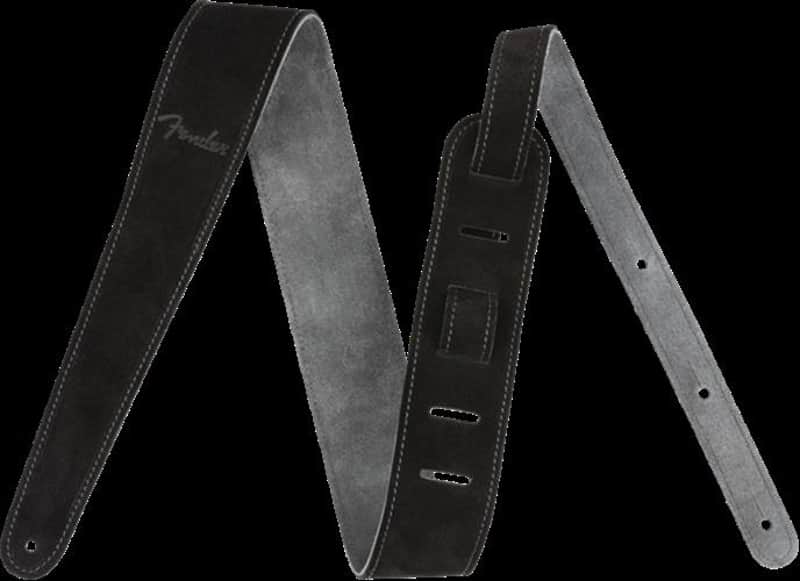 Fender 2" Suede Strap, Black/Gray, Reversible image 1