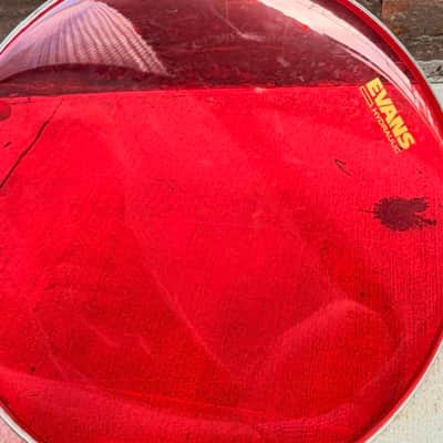Evans Used Clear Drum Heads 16" Hydraulic Red, 12" Hydraulic Red, 12" Clear and 10" Clear Respectively image 19