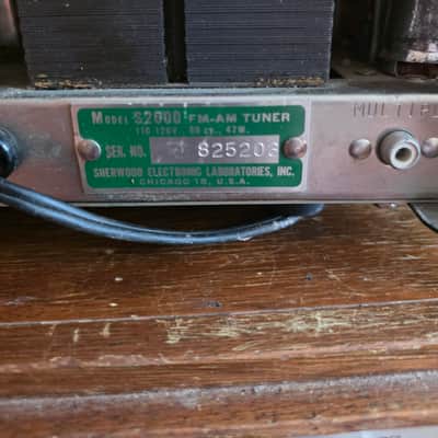 Sherwood S-2000 Tube Mono AM FM Tuner 1950s 1960s image 8