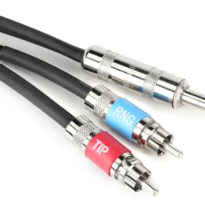 Pro Co IPBQ2R-3 1/4-inch TRS Male to Dual RCA Male Cable - 3 foot image 1