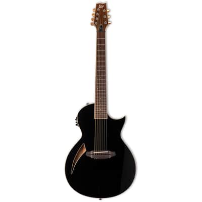 ESP LTD TL-7 Black Thinline 7-String Acoustic-Electric Guitar B-Stock image 1