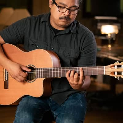 Ortega RCE131SN Family Series Pro Solid Cedar Top Mahogany Neck Cutaway Nylon 6-String Classical Acoustic-Electric Guitar w/Gig Bag image 19