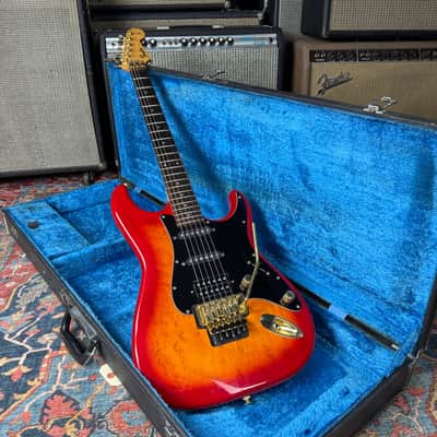 1989 Fender Pro Feel Stratocaster Model STR-75 w/Floyd Rose MIJ Fujigen w/Hard Case image 5