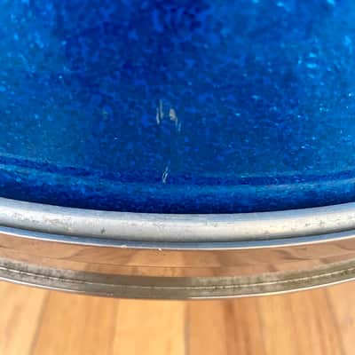 Ludwig 16x16 floor tom 1965 - Blue sparkle w/nickel hardware image 13