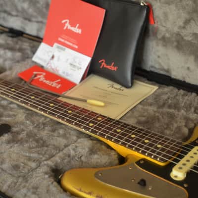 American Fender Jaguar Custom Relic Gold Sparkle image 25