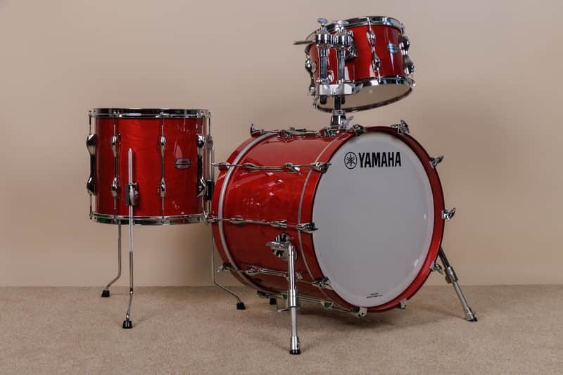 Yamaha Recording Custom Autumn Red Lacquer Drum Set 16x20 8x12 and 13x14 image 1