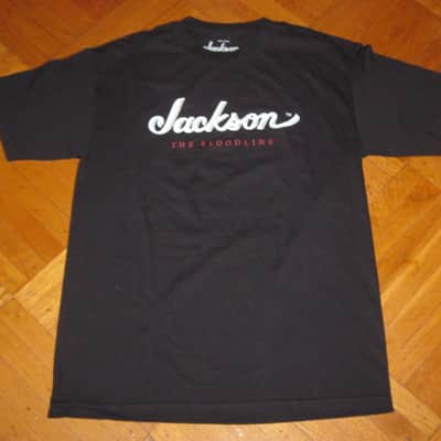 new genuine Jackson (by Fender) Jackson Bloodline 100% Cotton Black Short Sleeve T-Shirt, Medium (M), GRAPHIC: White & Red -- P.N (part #): 0990264406 (NO: hangtag / packaging) image 10